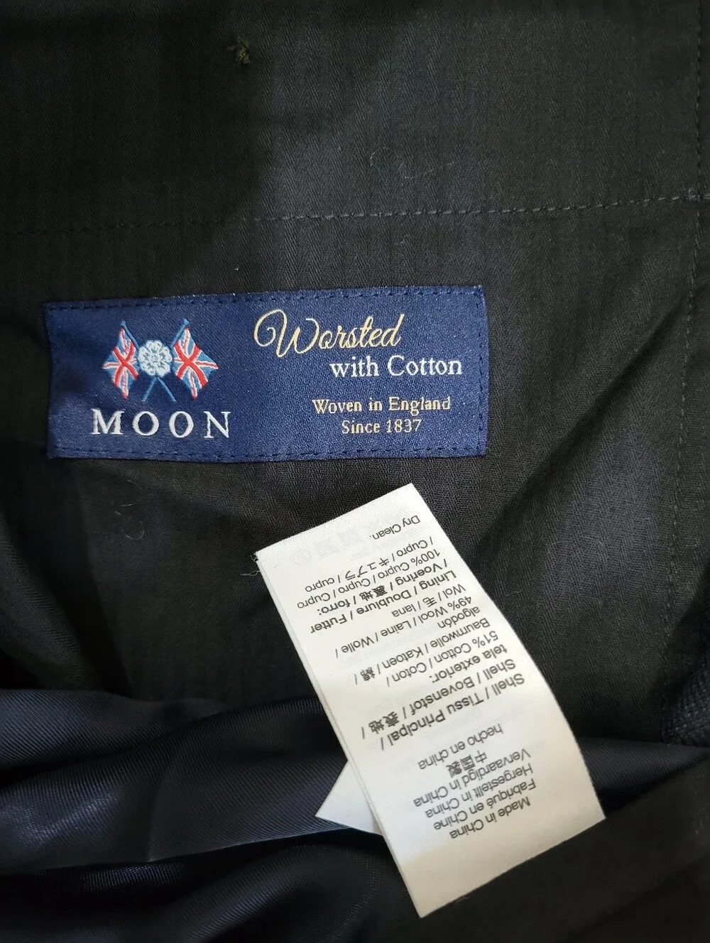 J Crew Ludlow Slim-fit suit pant in English cotton- wool blend Size 33x34 Navy